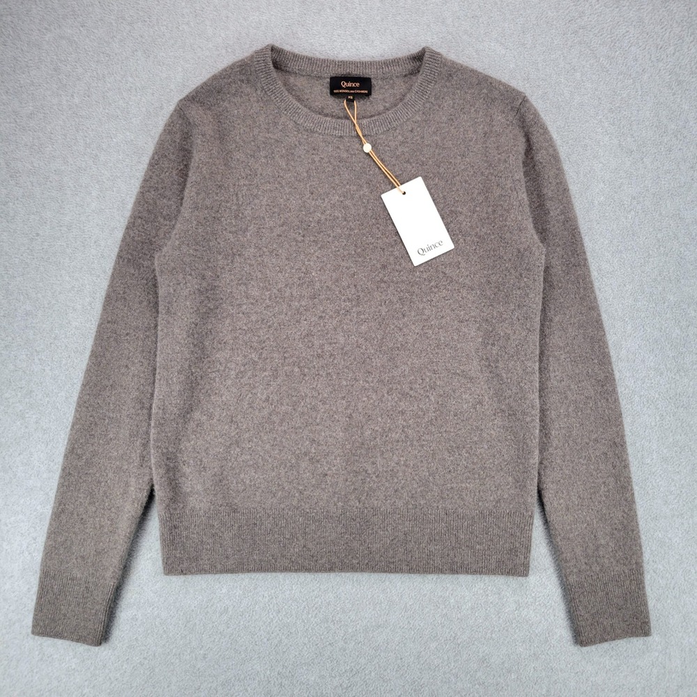 Quince Mongolian Cashmere Crewneck Sweater Women XS Elk Brown LB137797-MSQCH005